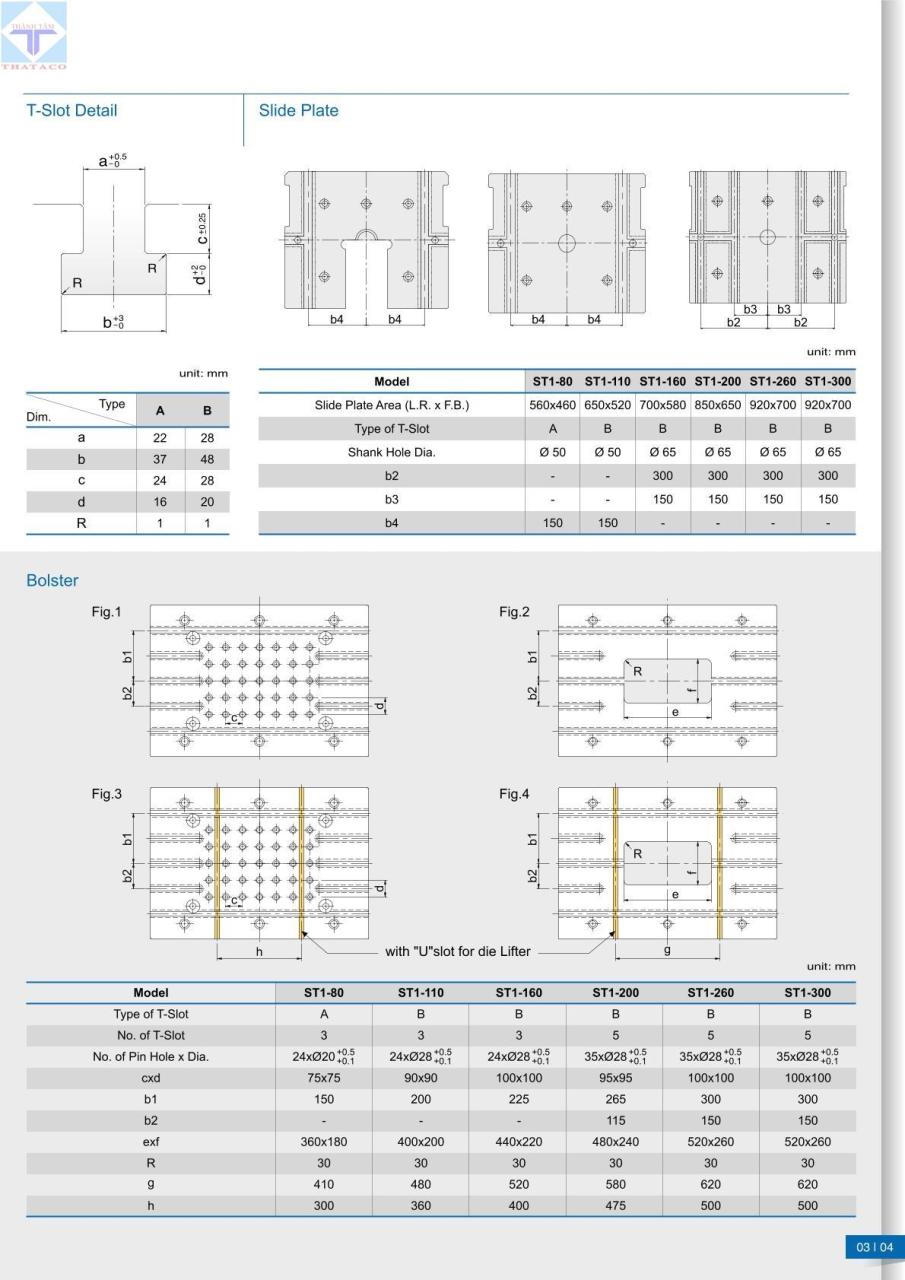 thông số Máy Dập 1 Trục Khuỷu ST1 Series Khung Chữ H-4
