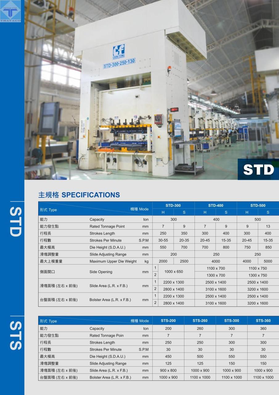 thông số Máy Dập Hạng Nặng STD Series